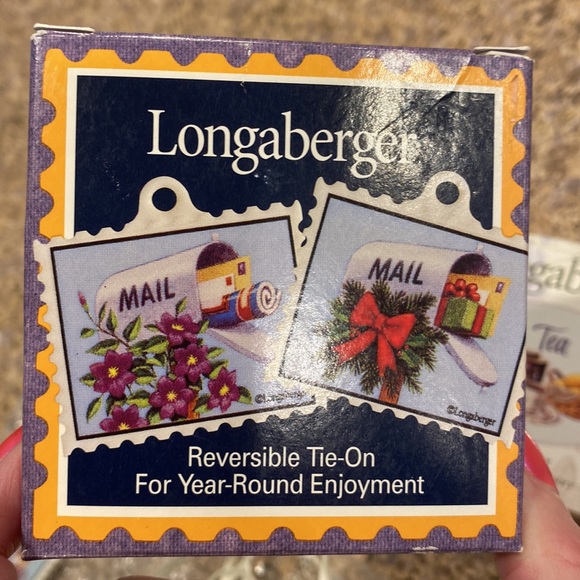 3 Longaberger Tie On Ceramic Accesories Thinking of You / Mail and Tea - Picture 13 of 13